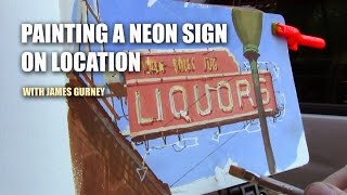 Painting a Neon Sign in Gouache [upl. by Eriha268]