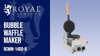 Bubble Waffle Maker Royal Catering RCWM1400B  Product presentation 10010732 [upl. by Hervey]