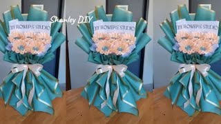 Diy paper flower Bouquet l Birthday gift paper bouquet flowers diy easy diycraft bouquet [upl. by Uriiah]