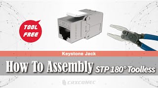 How To Assemble 180 Degree STP Toolless Keystone Jack  RJ45 Installation Guide [upl. by Suivart763]