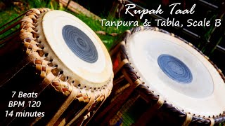 Taal Bahaar  Rupak  Tabla amp Tanpura  Scale B  120 BPM  Swaranjali [upl. by Valentine]