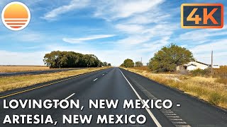 🇺🇸 4K60 Lovington New Mexico to Artesia New Mexico 🚘 Drive with me [upl. by Kcirb]