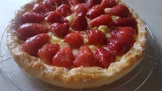 Feuilletée aux fraises amp à la crème Vanille facile et rapide [upl. by Golden471]