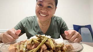 Adobong sitaw with pork tofu FILIPINO MUKBANG [upl. by Lucier]