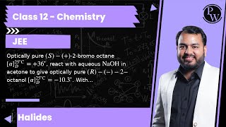 Optically pure S2bromo octane αD25∘C36∘ react with aqueous NaOH in acetone to gi [upl. by Zsa]