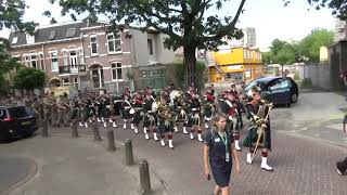 Lowland and Highland Bands of the Royal Regiment Scotland Flagparade Nijmegen 2024 [upl. by Nodab340]