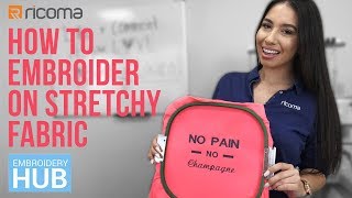 Embroidery Hub Ep 15 Embroidering Stretchy Fabric  How to Avoid Puckering When Embroidering [upl. by Aikenahs947]