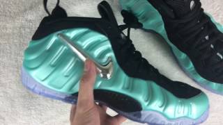 Nike Air Foamposite Pro “Island Green” review from gobuykicks [upl. by Brawner95]