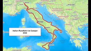 Italienrundfahrt im Camper 2022 Teil 1 Die Westküste [upl. by Risser]