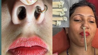 Nose hair waxingpiggynose nosepulling pummybeautyparlour pummybeautyworld [upl. by Molahs657]