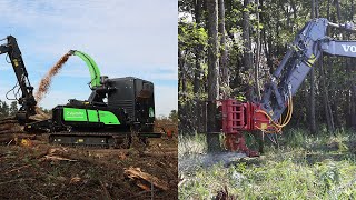 Ufkes Greentec Cirkelzaag grijper  Greentec 962 Track woodchipper  P Veenstra  Work in wetlands [upl. by Roch123]