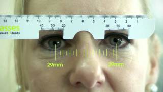 Glasses Frames and Lenses  How to use a PD ruler [upl. by Enitselec]