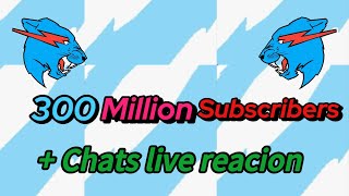 The moment MrBeast hit 300 Million Subscribers Chats Reaction [upl. by Iharas]