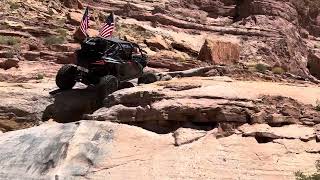 RZR Turbo R on 37” Roxxzillas crawls up Axle Hill on Pritchett Canyon Moab Utah [upl. by Candice]