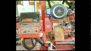 Sawmilling  Quartersawing a cherry log on the Woodmizer sawmill at Timbergreen Farm  HD [upl. by Nanam]