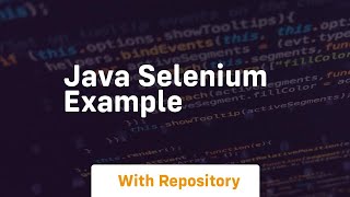 java selenium example [upl. by Eiaj]