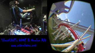 Nolimits2  Dragon Challenge Duelling Dragons  6DOF Motion Simulator  Oculus Rift DK2 [upl. by Langbehn]