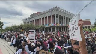 UC Berkeley students walk out to support Palestinians but fear repercussions [upl. by Ynagoham]