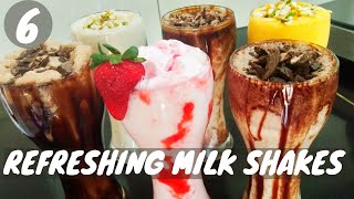 Easy Thick Milkshakes  6 Refreshing Summer Milk Shakes  Milk Shakes with icecream  thickshakes [upl. by Utica]