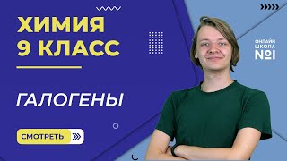 Галогены Видеоурок 22 Химия 9 класс [upl. by Eniamret]