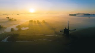 Ochtendmist Zandwijkse en Uitwijkse molen Slider [upl. by Hcirdeirf]