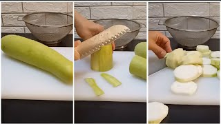 Slicing Green Pumpkin asmr satisfying vegan [upl. by Xavier]