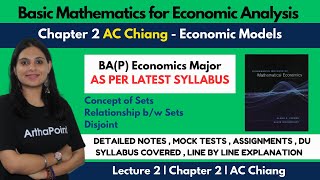 Basic Mathematics for Economic Analysis Econ021  BAP Economics Major Sem 1  AC Chiang Ch 2 Lec2 [upl. by Margreta]