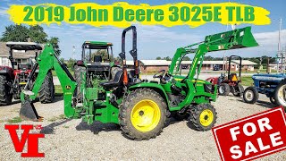 SOLD 2019 John Deere 3025E Tractor 300E Loader and 370B Backhoe [upl. by Kali28]