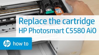 Replace the Cartridge  HP Photosmart C5580 AllinOne Printer  HP [upl. by Llehcim784]