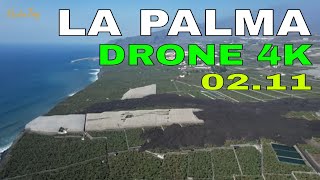 La Palma Drone Two lava flows that didnt make it to the ocean yet 4K Air 2S 0211 21 [upl. by Notnelc]