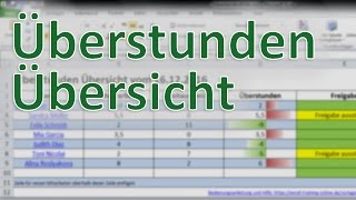 Überstunden Übesicht  Vorlage von Excel Training Online [upl. by Ytirahs616]