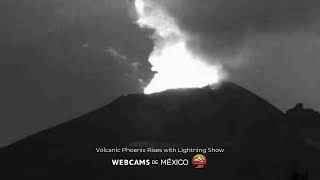 Popocatépetl Volcano Fiery Phoenix rises with Lightning Show  14092024 [upl. by Acissehc]