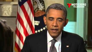 Interview Part 1 President Obama talks to Noticiero Telemundo about Immigration [upl. by Aitekram86]