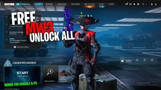 FREE MW3 Unlock All Works For MW3 amp WARZONE 3 Works On Console amp PC Tutorial [upl. by Nifares]