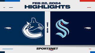 NHL Highlights  Canucks vs Kraken  February 22 2024 [upl. by Saile]