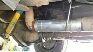 Cummins 67 4quot turbo back exhaust OEM muffler and MBRP muffler delete sound comparison [upl. by Meisel]