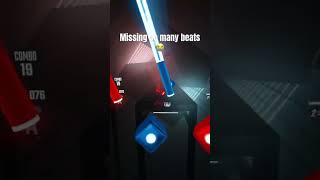 Missing so many beats 😭😭😭 beatsaber rhythmgame videogame gaming shorts [upl. by Sacrod]