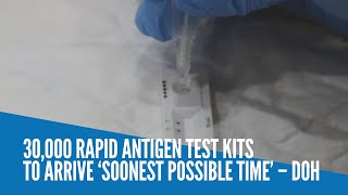 30000 rapid antigen test kits to arrive ‘soonest possible time’ – DOH [upl. by Obadias]