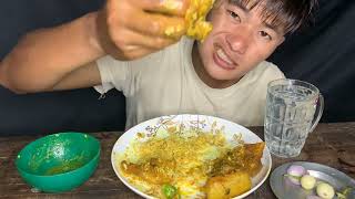 Real Mukbang  Pork  gravyRed king Chilli 🌶️🔥🥵 with some vegetablesquot Haominlen Qhongsai Mukbang quot [upl. by Hollah]