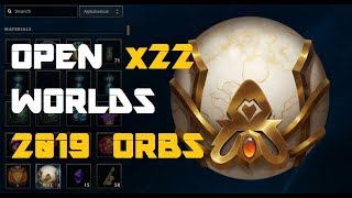 LOL  open x22 WORLDS 2019 ORBS  3 LEGENDARY SKINS  1 GEMSTONE WORTH OR NOT [upl. by Neliac603]