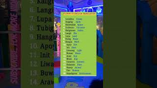 Tagalog Filipino English Translation Vocabulary Tagalog English [upl. by Leunamesoj958]