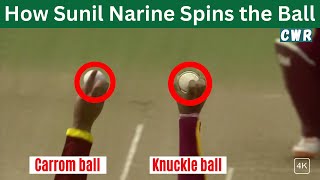 Sunil Narine Bowling Analysis  How Narine Spins the Ball  Carrom Knuckle and Doosra [upl. by Flavia]