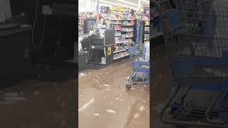 VIDEO Walmart roof in Rice Lake Wisconsin collapses following storms [upl. by Ykcul]