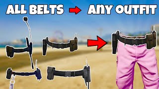 How To Get EVERY BELT on Any Outfit Glitch In GTA 5 Online 168 NO TRANSFER GET Cop belt amp MORE [upl. by Otrebilif]