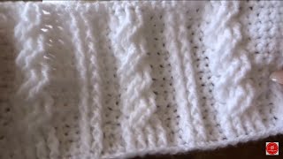 ♥️ ❤️ iedereenkanhaken Woondeken kabels Crochet Cables Bars amp twist tutorial stokjeshaken [upl. by Barimah]