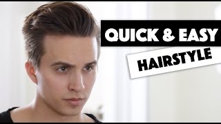 Mens Hair  Messy Combover  Quick Easy Hairstyle w Strong Hold [upl. by Arat]