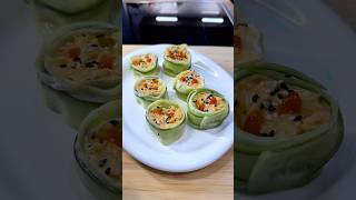 Spicy Cucumber Rolls 🌶️🥒 CucumberRecipe CucumberRolls easyrecipe [upl. by Elbertina798]