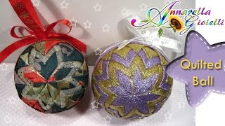 Tutorial Palla Di Natale con stoffa  DIY Quilted Ball [upl. by Ojahtnamas]