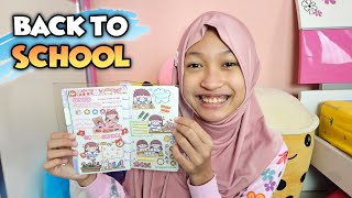 Jurnal Bercerita  Kembali Ke Sekolah  Dekorasi Journal Sticker Lucu Back to School ♥Aqillas Diary [upl. by Esac]