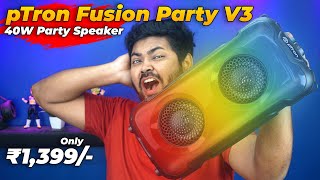 pTron Fusion Party V3  40W Bluetooth stereo Speaker  4inch Dual Drivers With RGB Light Effects [upl. by Assilram]